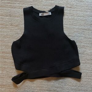 Zara Black Knit Crop Top